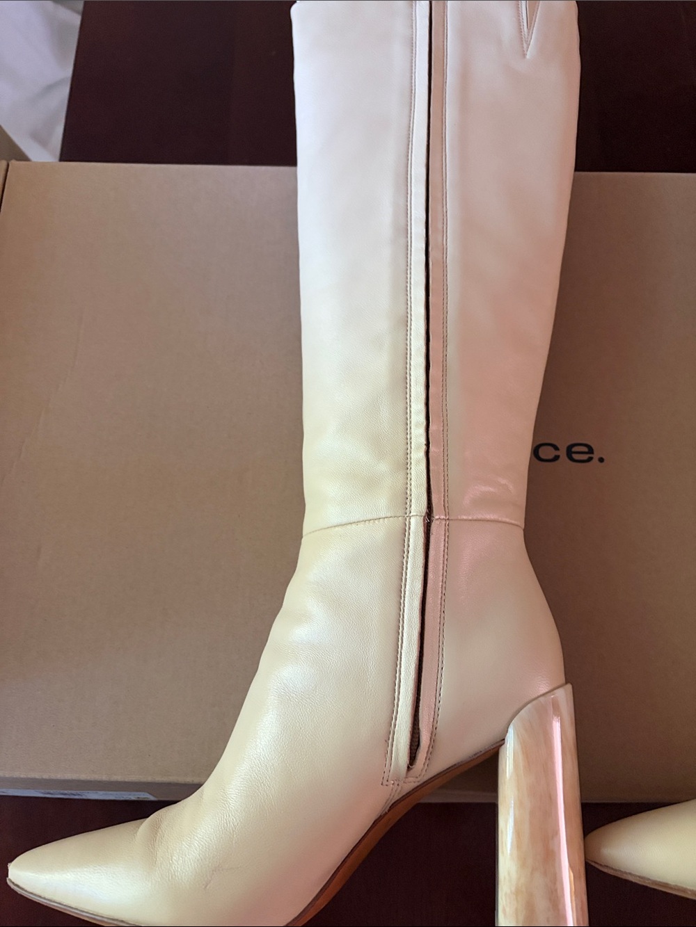 Vince Pilar Macadamia Le Pointed-Toe Leather Boots - Picture 6 of 13